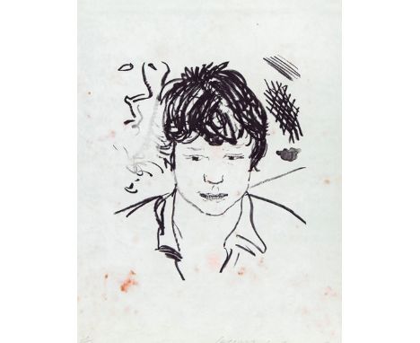 ‡ David Hockney RA (b.1937) Study of Byron, 1980 Signed and dated 79 and numbered 20/60 Lithograph  51 x 41cm Provenance:  Po