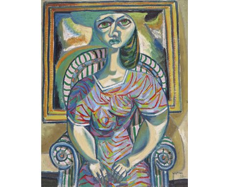 ‡ Walter Poole (1916-1988) Portrait of a lady Signed and dated 1946 Oil on canvas 51 x 40cm Provenance: The London Road Galle
