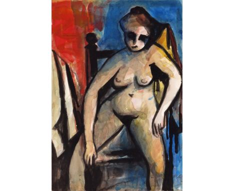 ‡ Walter Poole (1916-1988) Portrait of a woman seated Signed and dated 48 Watercolour 35 x 24.5cm