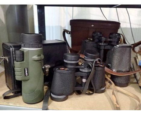 Two pairs of binoculars and a monocular. Not available for in-house P&amp;P 