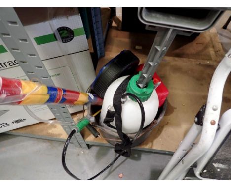 Mixed tools and a garden pump. Not available for in-house P&amp;P 