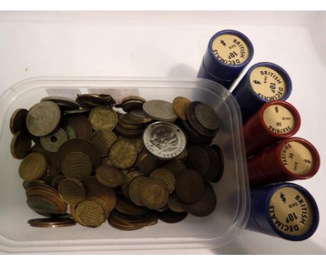 A large quantity of Victorian and later UK coins (tubes empty). UK P&amp;P Group 2 (£20+VAT for the first lot and £4+VAT for 