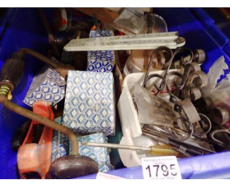 Shelf of hand tools and fixings to include a tile cutter. Not available for in-house P&amp;P 