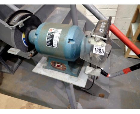 8 inch bench grinder mounted on a stand. All electrical items in this lot have been PAT tested for safety and have passed. Th