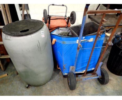 Water butt, sack truck and garden tools. Not available for in-house P&amp;P 