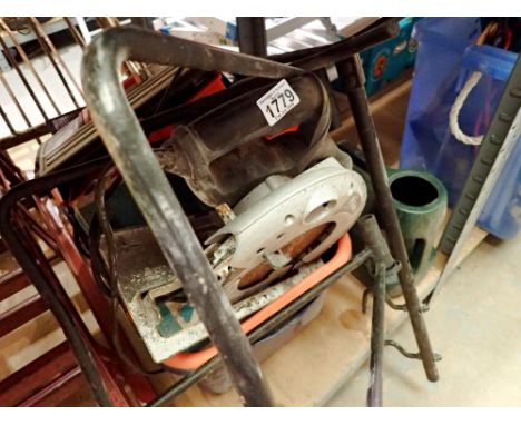 Shelf of mixed tools, including a Wickes circular saw. All electrical items in this lot have been PAT tested for safety and h