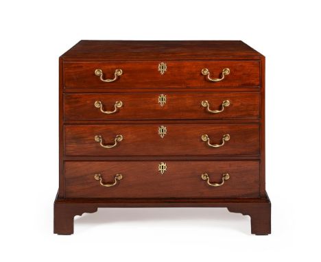 A GEORGE III MAHOGANY CHEST OF DRAWERS  CIRCA 1780 With caddy moulded top 83cm high, 96cm wide, 56cm deep   Condition Report: