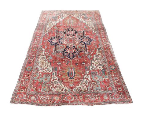 A HERIZ CARPET approximately 542 x 366cm  Provenance: Property of a Lady of Title  Condition Report:  Carpet with heavy wear 