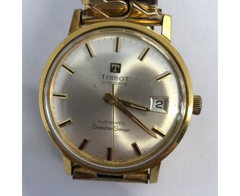 GENTLEMEN'S TISSOT VISO DATE AUTOMATIC SEASTAR 7 WRIST WATCH ON EXPANDING BRACELET STRAP