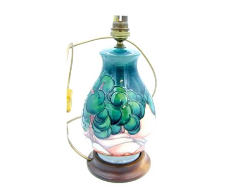Moorcroft Mamoura pattern lamp height including fitting 27cm. 