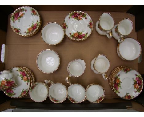 Royal Albert Old Country Roses: to include 5 cups , 26 saucers, 4 cream jugs and 3 sugar bowls. All Firsts 