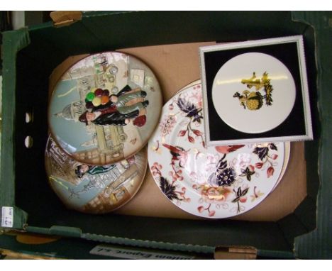 2 Balloon seller wall plates together with Coalport Hong Kong patterned plate, 2 Aynsley horse themed plates &amp; 2 framed c