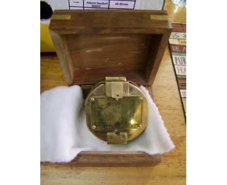 Vintage Natural Golden Sine Brunton Compass Stanley London Marine Maritime in Wooden Case 