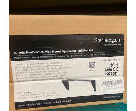 Four Startechcom steel vertical wall mount bracket. 19 inch x 4 