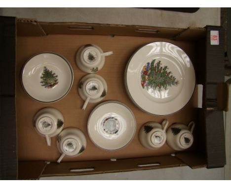 Cuthbertson Original Christmas Tree Pattern Tea ware to include - 6 Salad plates, 6 cups and 6 saucers 