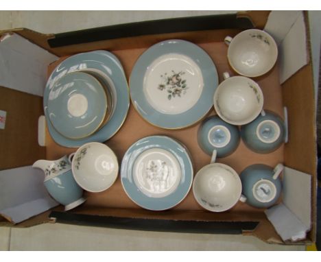 Royal Doulton Tea ware items in the Rose Elegans pattern to include Cake Plate, 6 side plates, 6 Salad Plates 6 saucers, 6 te