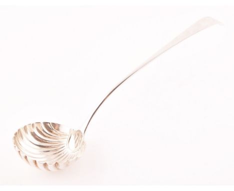 A George III silver soup ladle, London 1773 by Thomas Chawner, with&nbsp;shell shaped bowl, (see Grimwade 2718; p. 194)&nbsp;