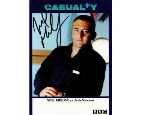 TV Film Will Mellor signed 6x4 Casualty colour promo photo. William Mellor (born 3 April 1976) is an English actor, singer an