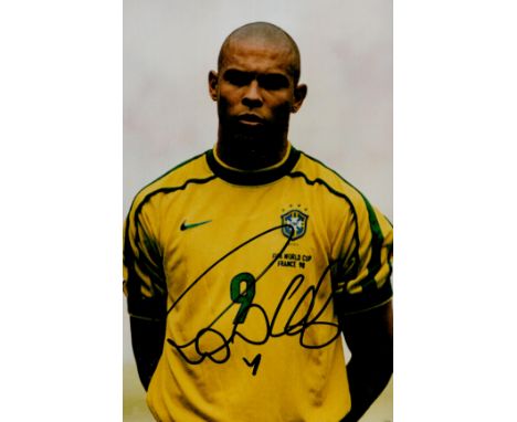 Ronaldo Luis Nazario De Lima Hand Signed Brazil Jersey w/COA