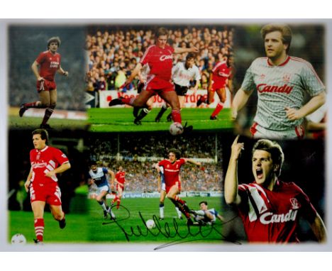 Sport Liverpool Legend Jan Molby Signed 18x12 colour Montage Print. Signed in black marker pen. Superb Signature. Small Damag
