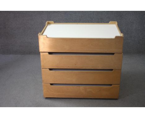 A vintage Christian Sell Switch chest of drawers. Modular, comes with original sales invoice. H.80 W.86 D.56 cm 