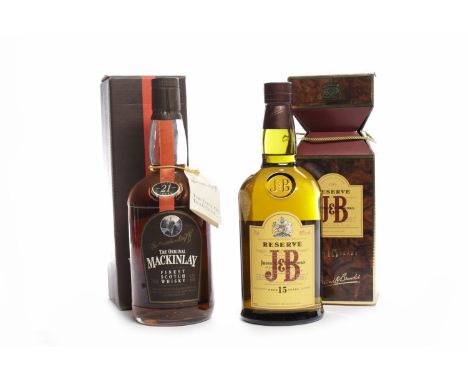 THE ORIGINAL MACKINLAY AGED 21 YEARSBlended Scotch Whisky. 75cl, 43% volume, in carton. J&B RESERVE AGED 15 YEARSBlended Scot