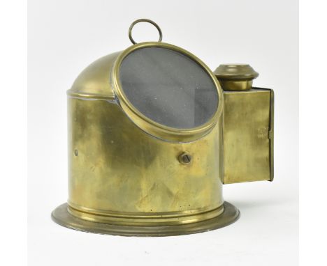 Maritime interest - A 20th century brass cased ' Sirius ' ship / boat binnacle with enclosed gimbal compass. The binnacle hav