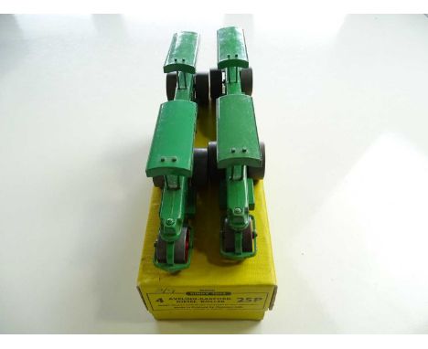 A DINKY 25P Aveling-Barford Diesel Roller trade box complete with 4 examples of the model in bright green - G with G trade bo