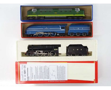 A group of OO Gauge diesel and steam locomotives by LIMA and HORNBY comprising a LIMA Deltic (A/F) and a HORNBY Black Five an
