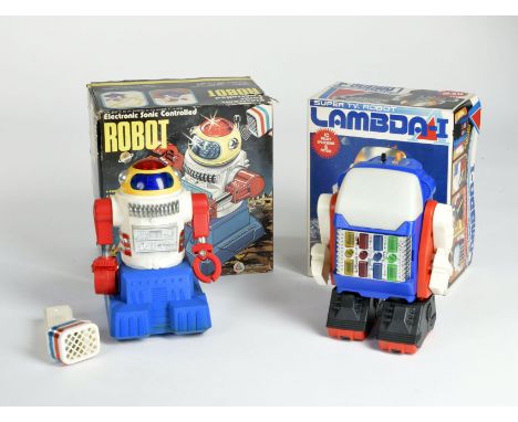 Lamba I Robot + Electronic Sonic Controlled Robot, Taiwan + Hong Kong, Kst, 20 cm, Funktion nicht geprüft, Okt Z 1-2, Z 1/1-