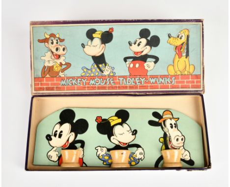 Chad Valley, Mickey Mouse Tidley Winks, England, 36x16 cm, LM, unvollständig, Z 2-