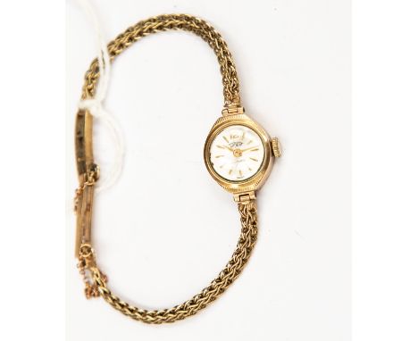 A ladies 9ct gold bracelet watch 'Trident' late 1950s, total gross weight 9.8gms