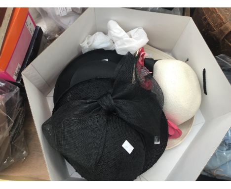 A flat hat box 1930s, containing a mans folding top hat, used for evening wear - two black hats, one by Pippa - one by Morida