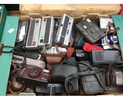 A large quantity of SLR and compact cameras
