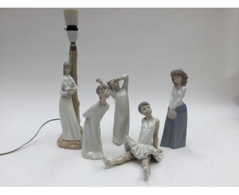 Collection of Nao figures inc lamp (5)