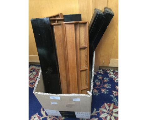 A collection of assorted Mah Jong Chinese lacquer ware hinged rectangular boxes, tile racks. 