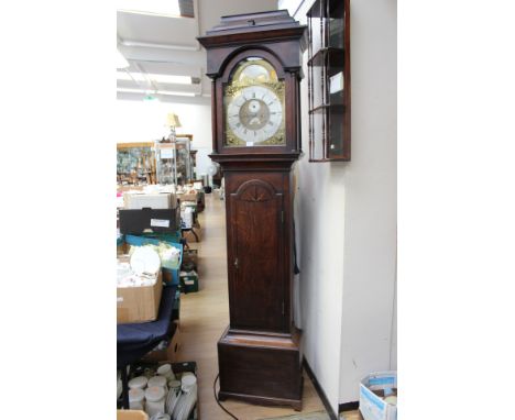 A George III oak eight day longcase clock, the dial inscribed 'John Whitfield, Clifton', having a silvered chapter dial, two 