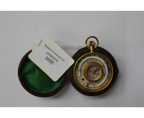 Continental gilt metal barometer