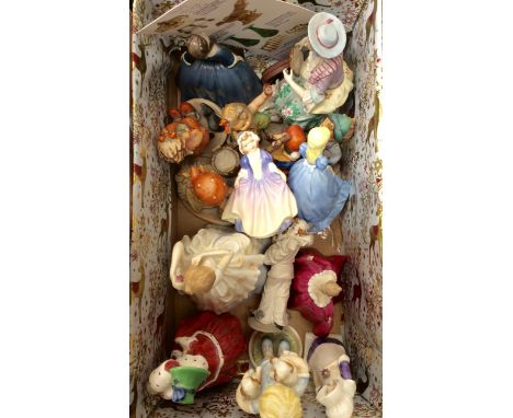 A collection of Royal Doulton, Hummel and Worcester figures, including Mondays child, Laura, Debbie, Anna etc, and a German S