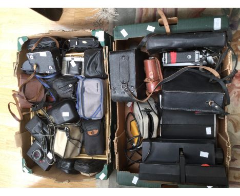 Assorted cameras, cine, SLR, Video, projector, etc (3 boxes)