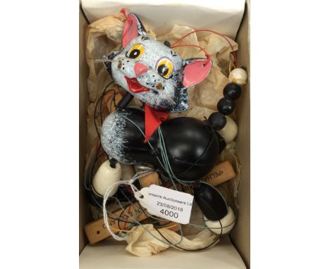 A Pelham puppet, cat, boxed 