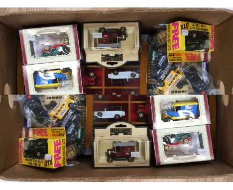 Oxford diecast approx 35 boxed vehicles, display case with contents, and four large scale Joal modern coaches