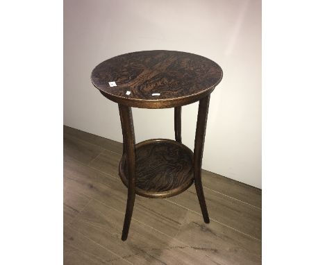 BURRWOOD TOP AND LOWER SHELF ROUND OCCASIONAL TABLE BENTWOOD LEGS AND FRAME