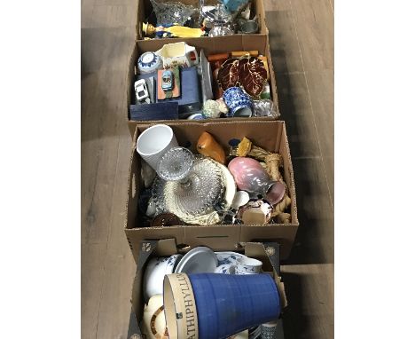 4 BOXES OF ASSORTED GOODS INCLUDING CARLTONWARE MASONS AND MALING