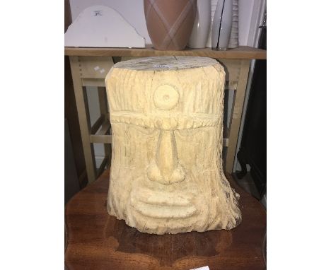 HAND CARVED TREE TRUNK SCULPTURE