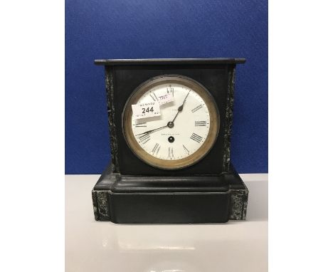 EARLY 20TH CENTURY SLATE AND MARBLE MANTLE CLOCK REID AND SONS