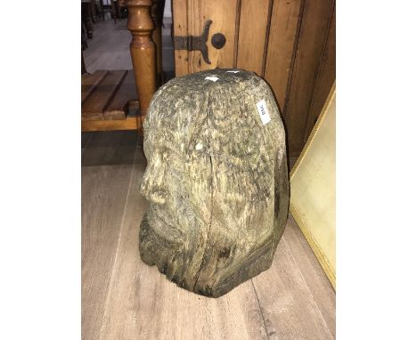HAND CARVED TREE TRUNK SCULPTURE