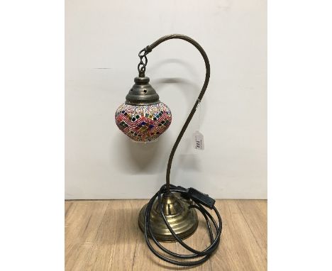 METAL TABLE LAMP WITH MOORISH SHADE