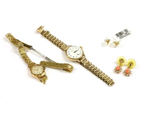 A ladies 9ct gold Wintex mechanical watch head, with a 9ct gold bracelet, with engraved presentation verso 'Imperial Chemical
