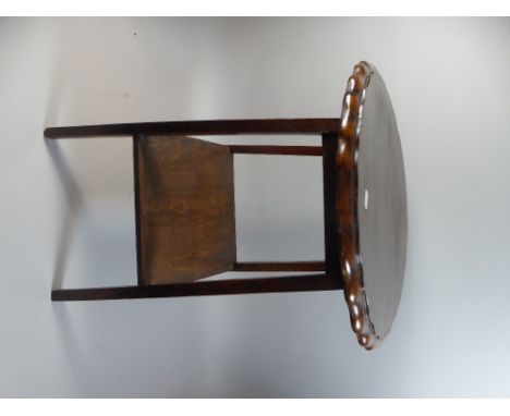 An Edwardian Oak Circular Topped Occasional Table with Stretcher Shelf, 44cm Diameter 